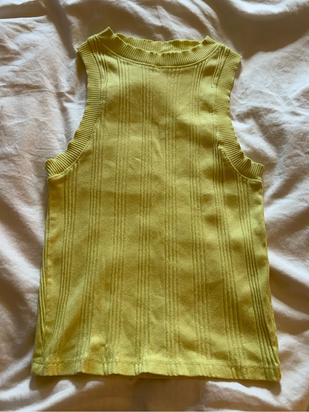 Zara ribbed yellow tank top